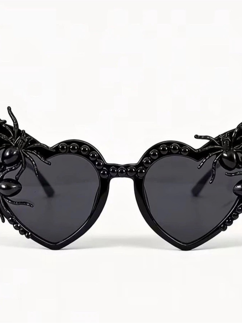 Spider Heart-Shaped Sunglasses Black